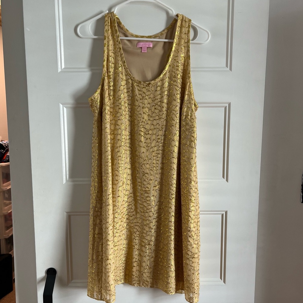 Gold Lilly Pulitzer Betty Dress, Large